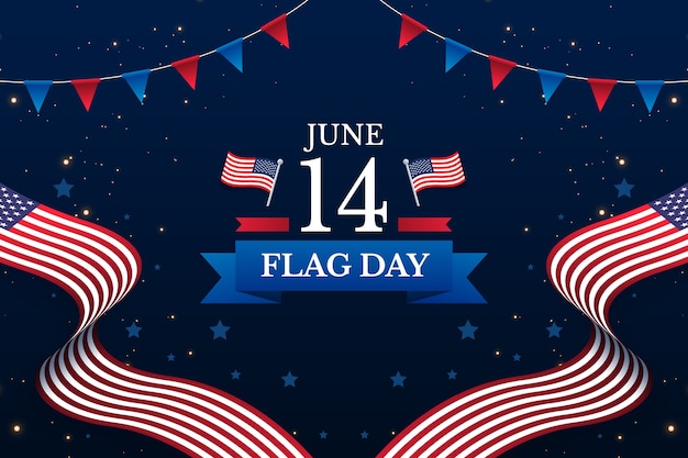 Flat background for american flag day celebration