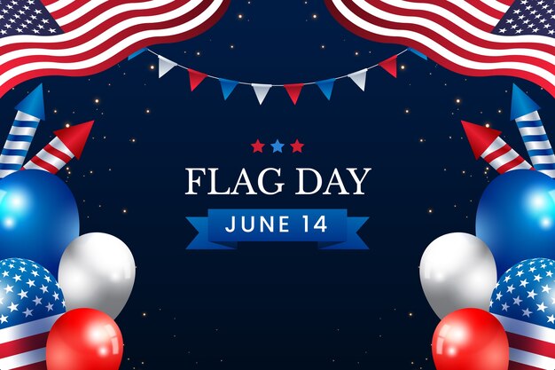 Flat background for american flag day celebration