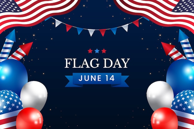 Flat background for american flag day celebration