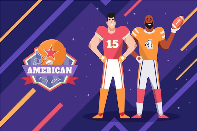Free vector flat background for american football championship