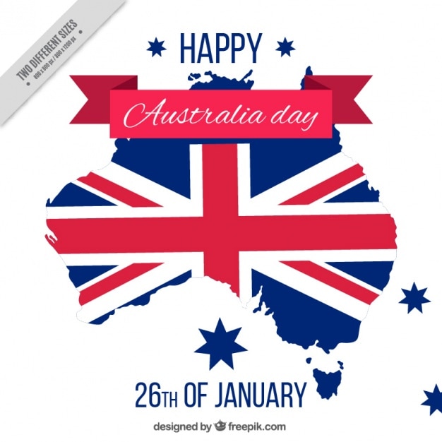 Free Vector flat background of australia map with flag
