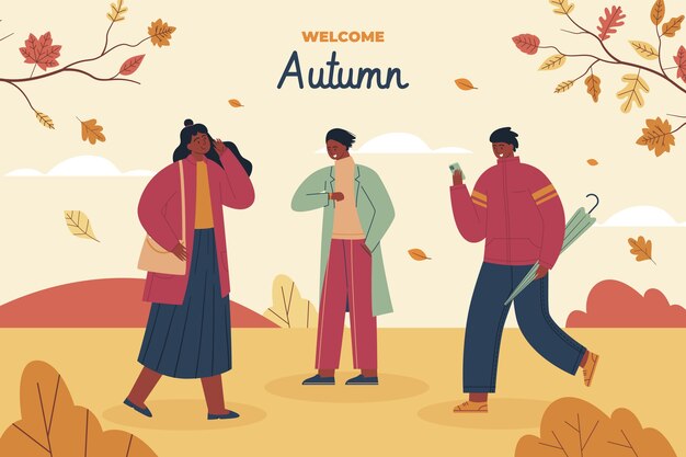 Flat background for autumn celebration