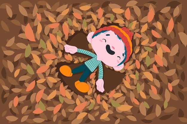 Flat background for autumn celebration