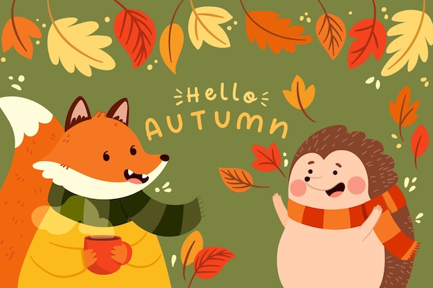 Flat background for autumn celebration