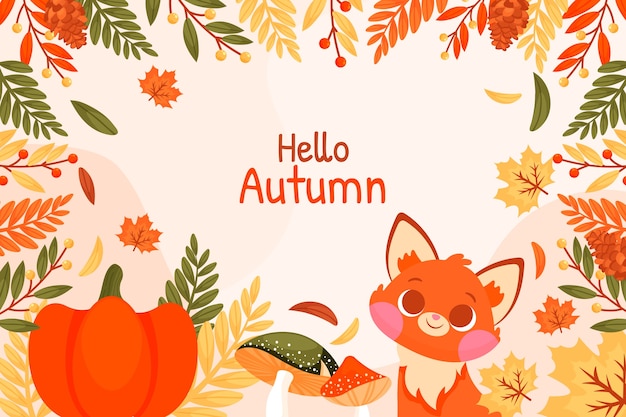 Flat background for autumn celebration