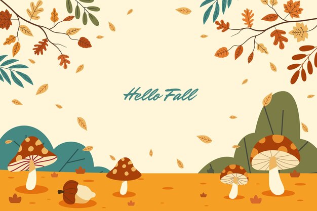 Flat background for autumn season celebration