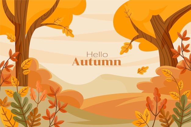 秋の季節の祝いの平らな背景
