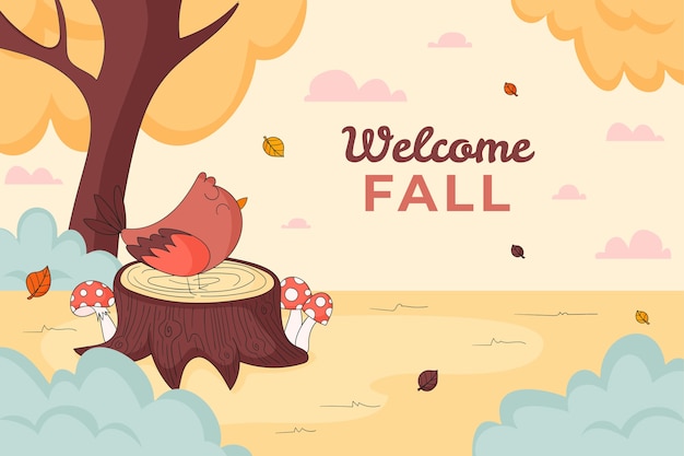 Free vector flat background for autumn season