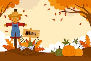 Flat background for autumn