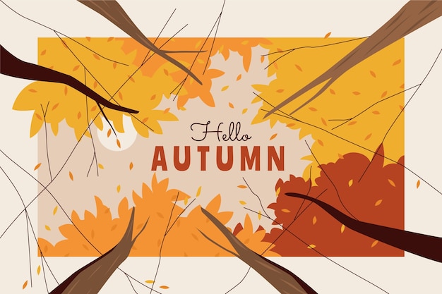 Flat background for autumn