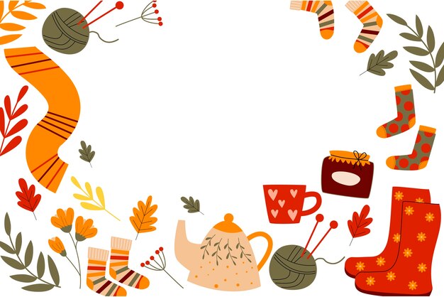 Flat background for autumn