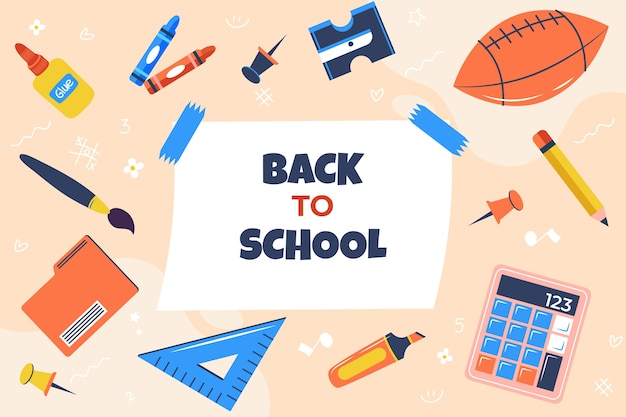 Flat background for back to school event