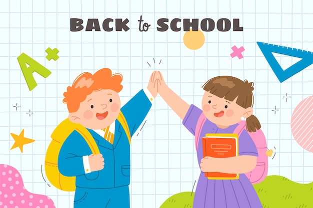 Flat background for back to school event