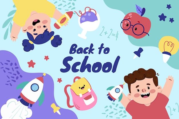 Free vector flat background for back to school season