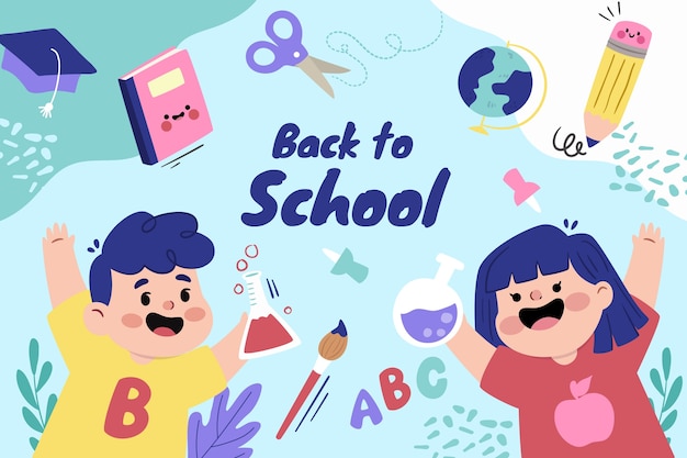 Flat background for back to school season