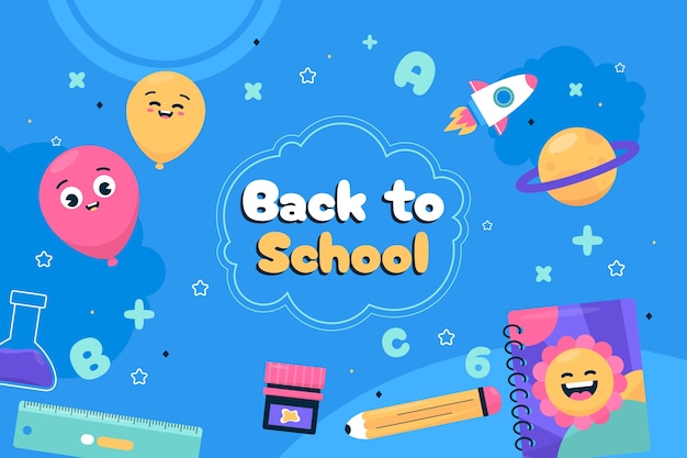 Free vector flat background for back to school season