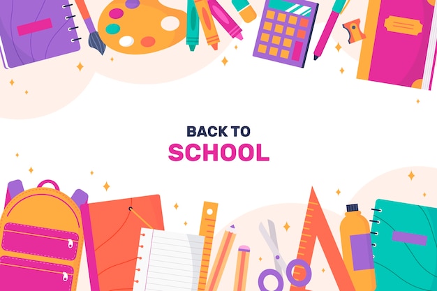 Flat background for back to school season