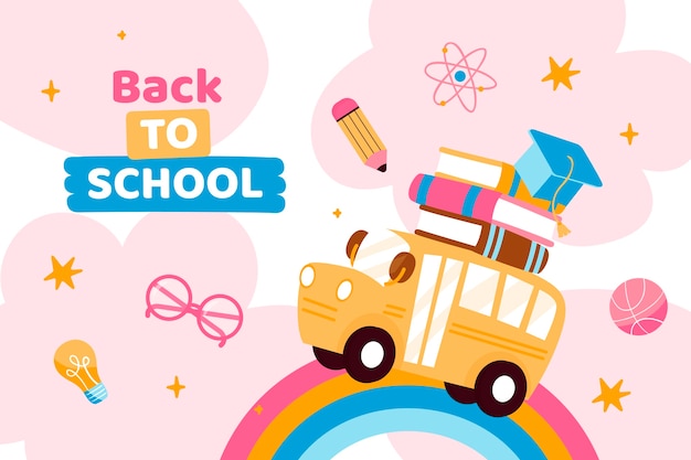 Free vector flat background for back to school season