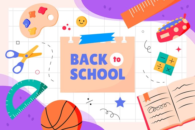 Flat background for back to school season