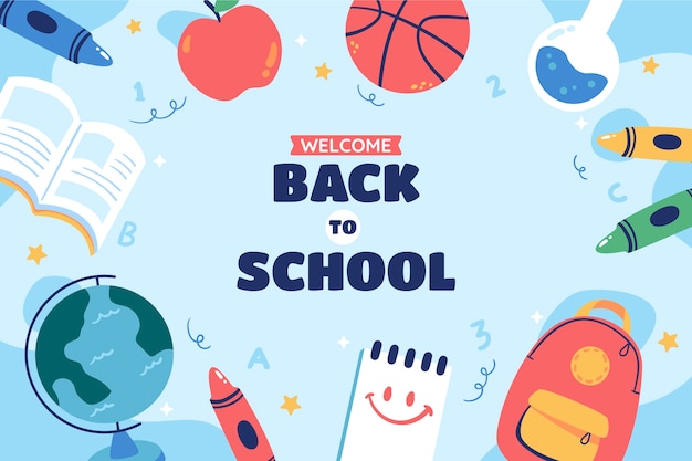 Flat background for back to school season