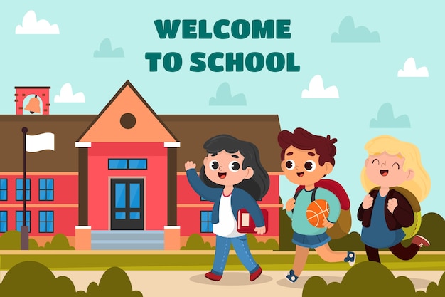 Free vector flat background for back to school season