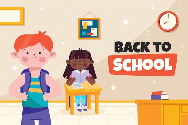 Free vector flat background for back to school season