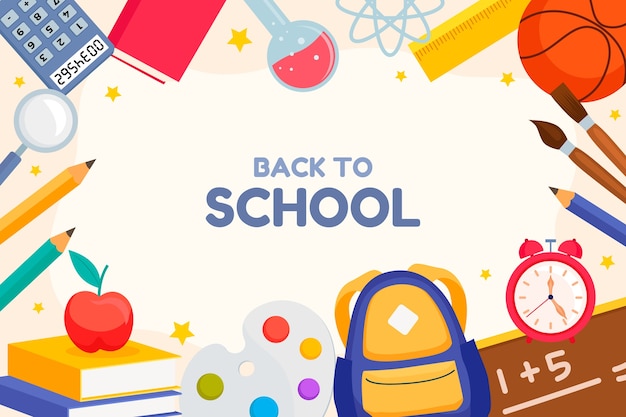 Flat background for back to school season