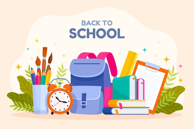 Free vector flat background for back to school season