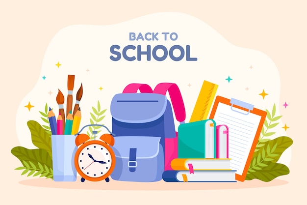 Flat background for back to school season