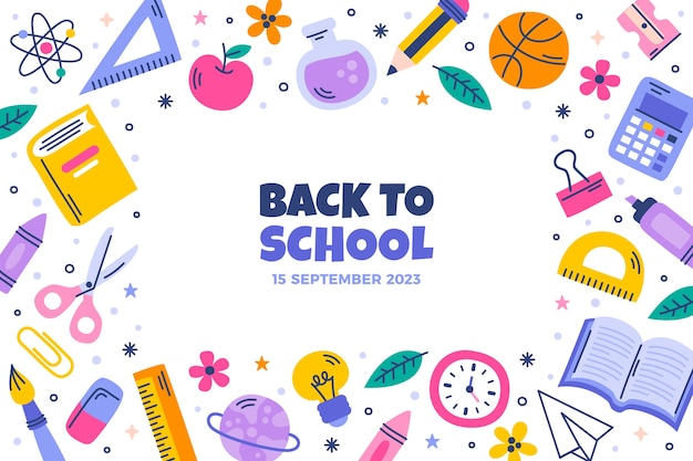 Flat background for back to school season