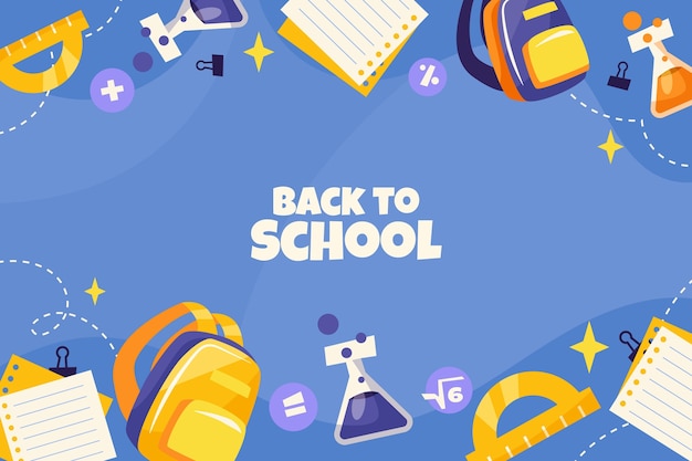 Flat background for back to school season