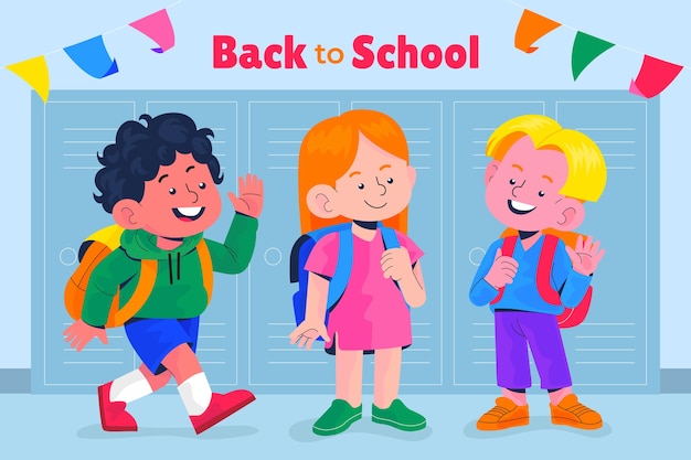 Flat background for back to school season