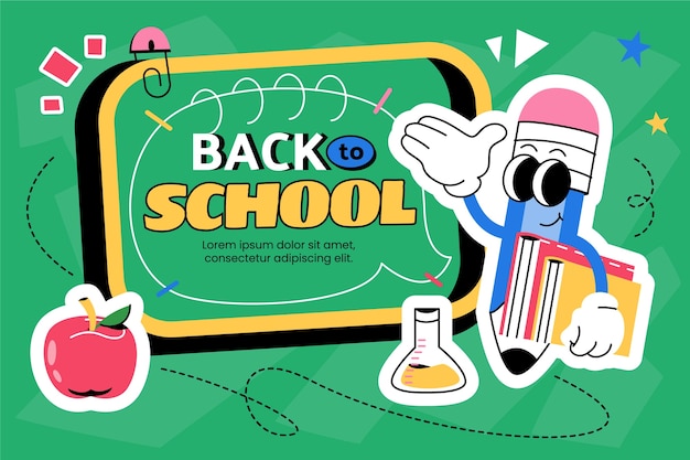 Free vector flat background for back to school season