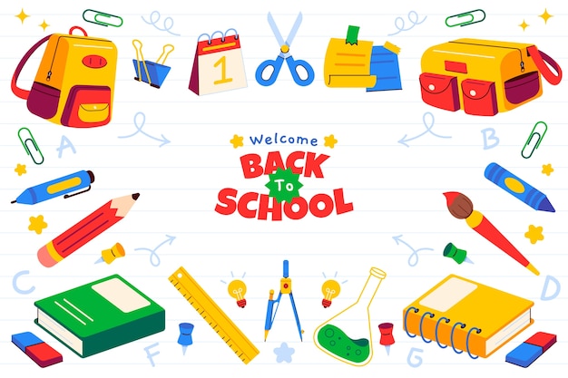 Free vector flat background for back to school season