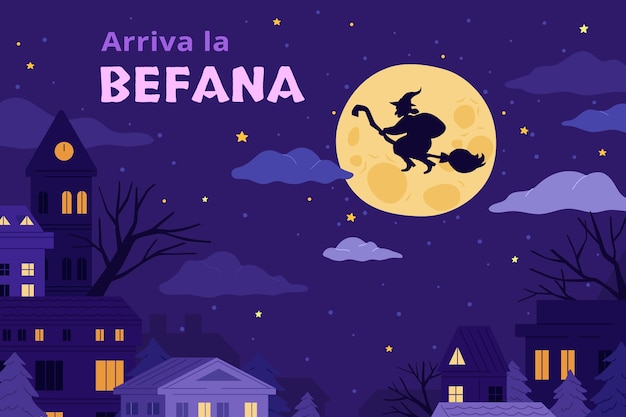 Free vector flat background for befana