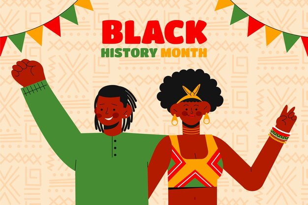 黒人歴史月の祝賀のための平らな背景