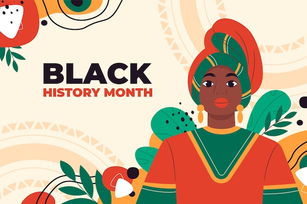 Flat background for black history month celebration