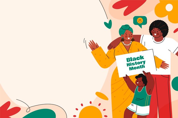 Free vector flat background for black history month celebration