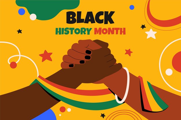 Flat background for black history month celebration