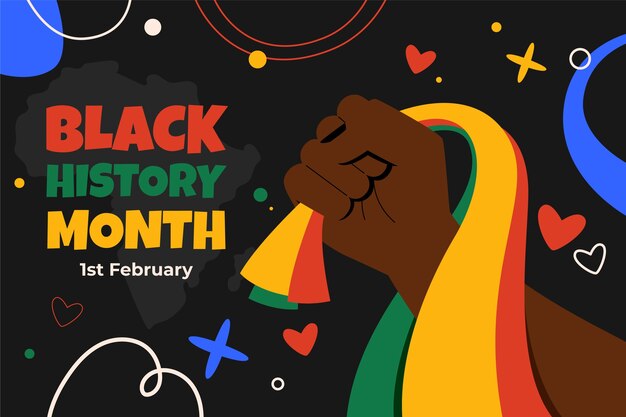Плоский фон для празднования месяца черной истории