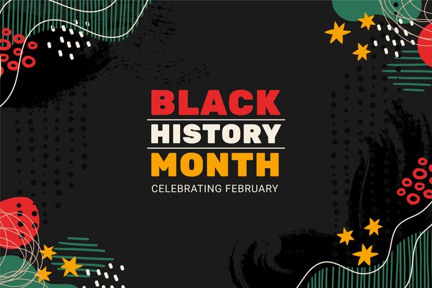 Flat background for black history month celebration