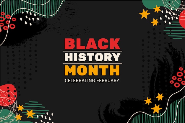 Flat background for black history month celebration