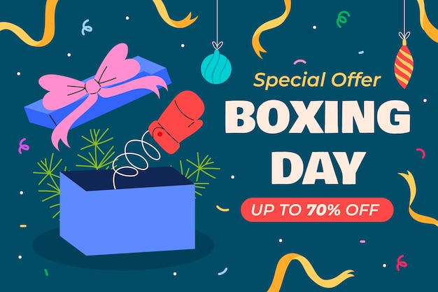 Free vector flat background for boxing day sales