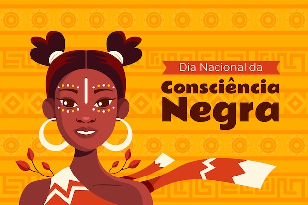 Free vector flat background for brazilian black awareness day