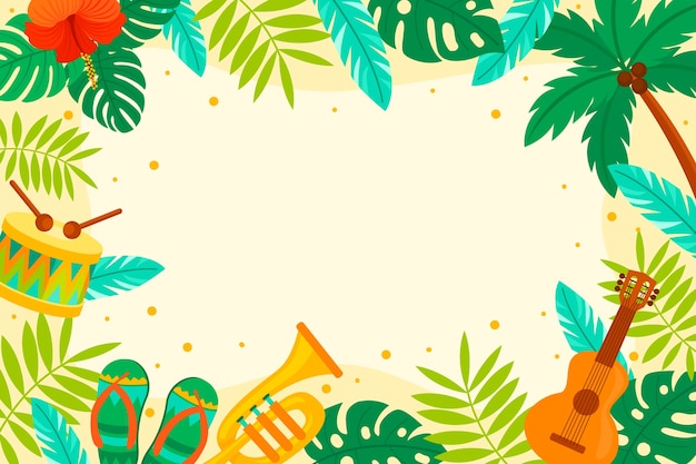 Flat background for brazilian carnival celebration