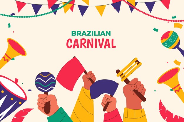 Flat background for brazilian carnival