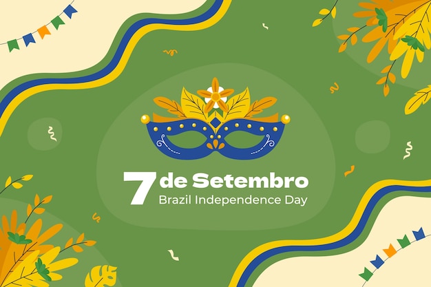 Flat background for brazilian independence day celebration