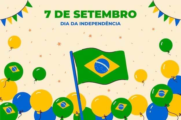 ブラジル独立記念日のお祝いのためのフラット背景