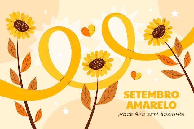 Flat background for brazilian suicide prevention month awareness