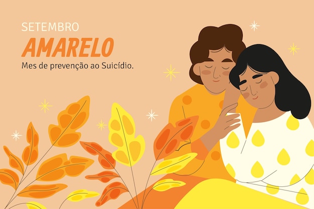 Free vector flat background for brazilian suicide prevention month awareness